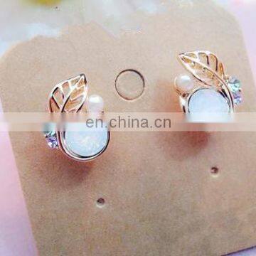 2017 Korean Version Of The New Fashion Crystal Silver Leaf Earrings Female High Quality Jewelry Factory Direct Wholesale photo-6