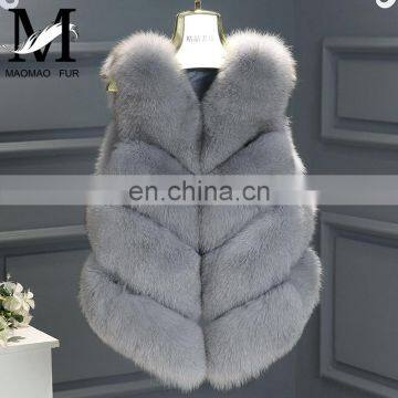 2016 Hot Selling Real Fox Fur Vest Women Natural Fur Vest Cute Spell Fox Fur Vest photo-5