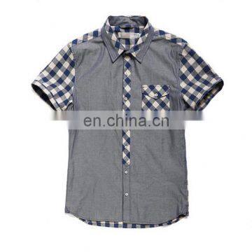 T-MSS021 Top Quality Splicing Slim Fit Casual Summer Style Fashion Men Shirt photo-5