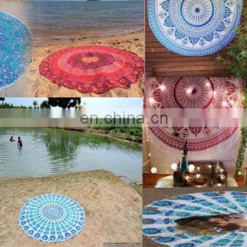 Indian Round Mandala Table Cloth Beach Throw Hippie Yoga Mat Towel Bohemian 72" Round Table Cover Throw Wholesale Lot ROUND Art