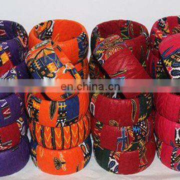 Dashiki Bangle African Jewelry Fabric Covered Wooden Chunky Bracelet Summer Dashiki Bracelet African Statement Medium Ankara