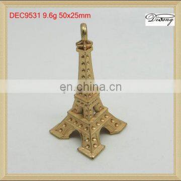 DEC9531 gold 3D Eiffel Tower pendant