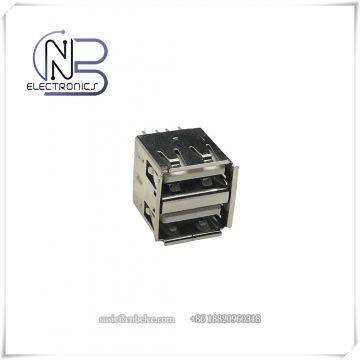 USB A Type Female USB 2.0 Header Double Stack Connector, Right Angle PCB Mount Usb Connector photo-2