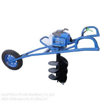 New Design Hand Push Type Wheel Earth Auger Ground Drill With 2 Stroke Gas Engine photo-2