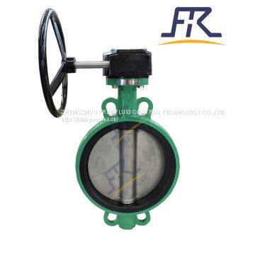 Manual Operation Wafer Ductile Iron rubber lined Butterfly Valve bronze disc for sea water