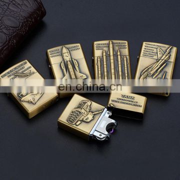 New style three-dimensional relief USB charging lighters single arc lighters