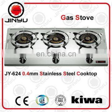 sales hot 0.4mm stainless steel cooktop kitchen gas stove for three burner 100/100/100mm