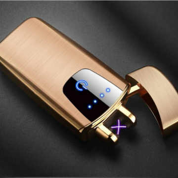 Usb Electric Rechargeable Lighter Zinc Alloy Electrophoresis Black