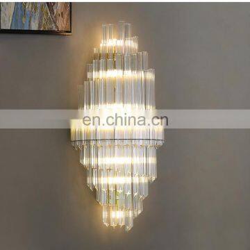 Modern Rectangle Hanging Crystal Pendant Lamp for Living Room