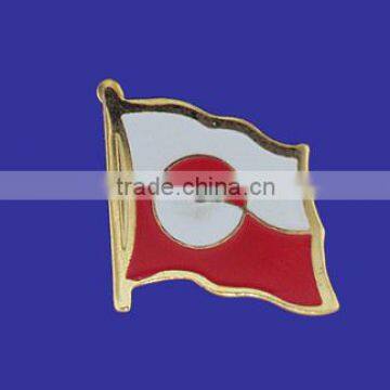 Custom design high quality cloisonne hard enamel filled Greenland Flag Lapel Pin