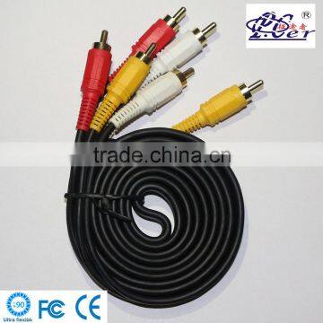 factory price 3RCA-3RCA 20m High grade Audio Video cable With metal casing