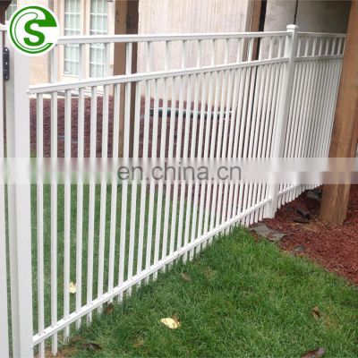 8ft Hot galvanized steel powder coated black prefab iron fence panels for sale