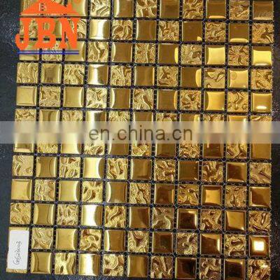 300x300 K-golden color luxury wall and floor crystal glass mosaic tile