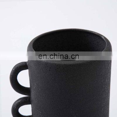 2021 Nordic Minimalism Ceramic Handcraft Matte Porcelain Three Wings Cylinder Flower Vase