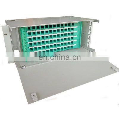 Drawer Type 1U 12 24 Port Fiber Optic Termination Box Patch Panel With SC UPC SC APC Adapters Pigtails