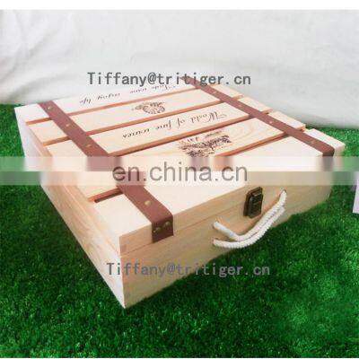 High Quality Classic Custom Design Packaging Handmade Solid Red Wine Box photo-2