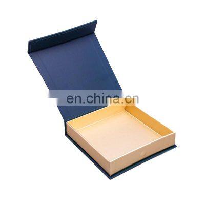 Magnetic Empty square shape custom label fashion cardboard paper facial masks packaging box with gold bottom