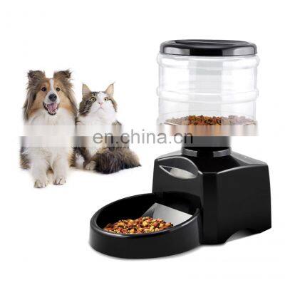 Pet Feeder with LCD Display and Voice Recording Automatic Pet Feeder Cat Food Dispenser by Manual Control Cat Food Bowl