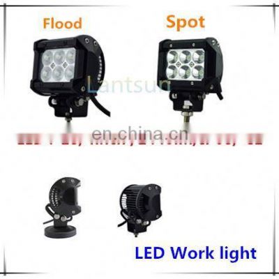 Lantsun 18W Led Work Light Ip68 Auto led work light 24v For Offroad,Tractor,Truck,Utv,Atv