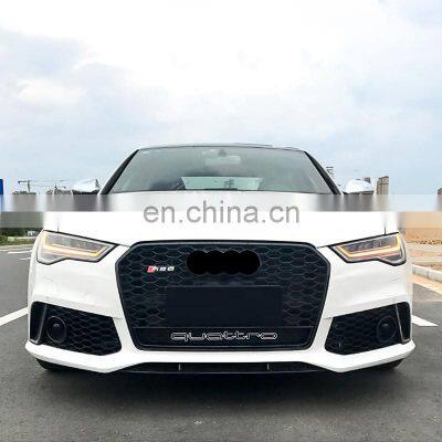 RS6 Front Bumper for Audi A6 S6 C7 With Center Honeycomb Mesh High Quality Bumper Grill 2012-2015 photo-4