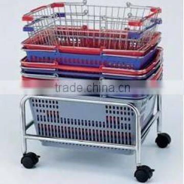 Supermarket holder of basket/Wire steel basket stand/wire mesh basket