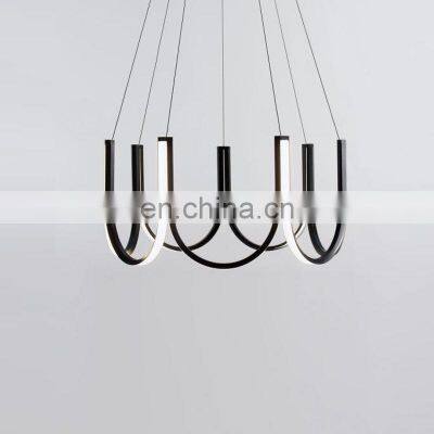 Nordic Black White Creative Chandelier Living Room Luxury Bedroom Interior Decoration Iron LED Pendant Light