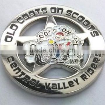 Enamel round star badges