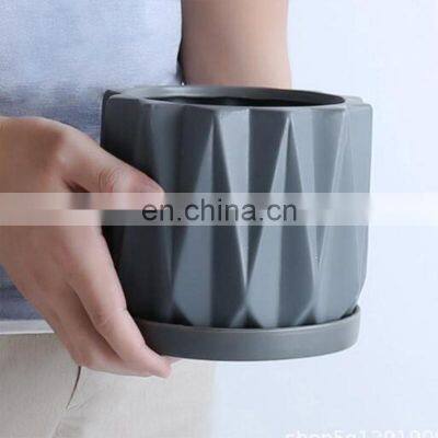 Wholesale Garden Geometric Macetas Plant Pot Flowerpot Flower Planter Elegant Planter Garden Ceramic Pots