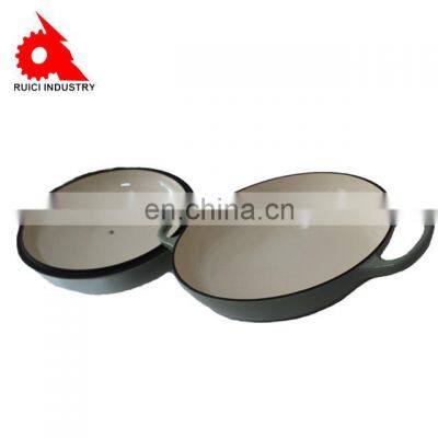 Red French Porridge Nordic Stripe Fire Colorful Saving Steaming Poland Seafood Enamel Pot