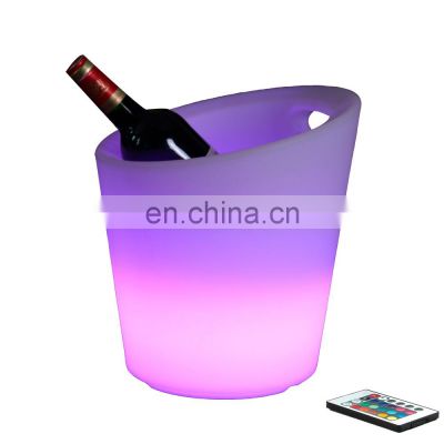 Factory OEM  wholesale wine vodka whiskey Waterproof Colors Changing Luminous Plastic Champagne Wine Drinks Cooler Bucket