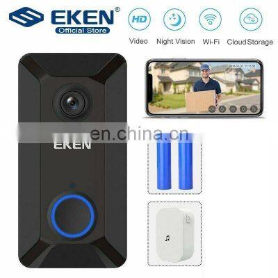 2020 Trending Wholesale Phone Intercom Remote Monitoring EKEN V7 1080p WiFi Video Doorbell Camera for House photo-2