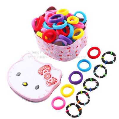 Children's Towel Ring Leather Band Color High Elastic Nylon Hair Ring Tied Hair Does Not Hurt Seamless Little Girl photo-2