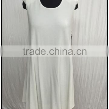 Comfortable and can be printed logo modal sleeveless white dress