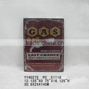 embossed gas design wall tin sign, antique wall arts