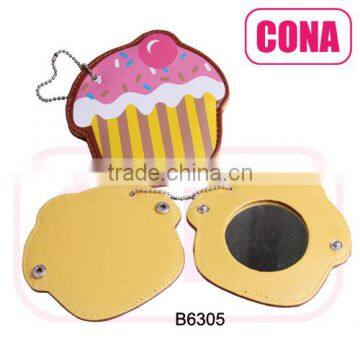 professional cake shaped lady pocket mirror