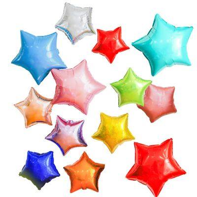 Herstellung von 5/10/18/24 Zoll Stern-Helium-Ballon farbenfrohe Sternform Folienballon Globos für Partydekoration