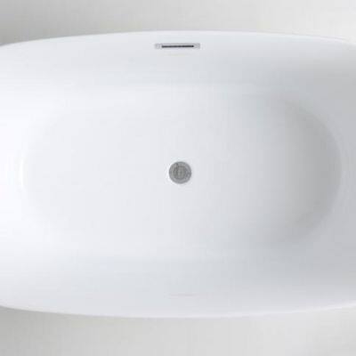 Top Quality Artificial Stone 1.35m Small Size Freestanding Acrylic Solid Surface Stone Bathtub for Bathroom photo-3