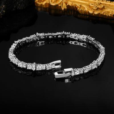 New Fashion Rectangle Silver Color on Hand Bracelet Bangle for Women Valentine's Day Gift Jewelry Wholesale S8070 photo-2