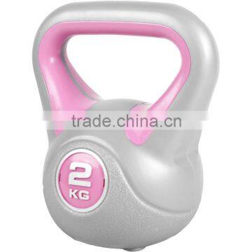 Vinyl kettlebell stylish colorful plastic-coated cement-filled 2kg-20kg