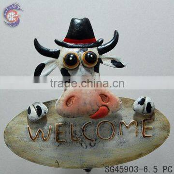 cow welcome sign key keeper of home decoration