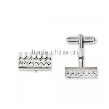 Stainless Steel Textured & Polished Cuff Links