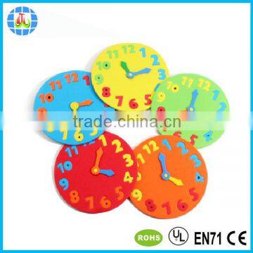 assorted color eva foam clock for educational use