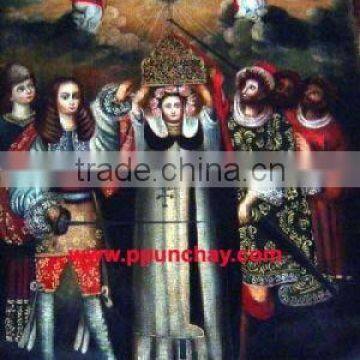 Art Oil Painting "Saint Rose of Lima" 28x20" Peru