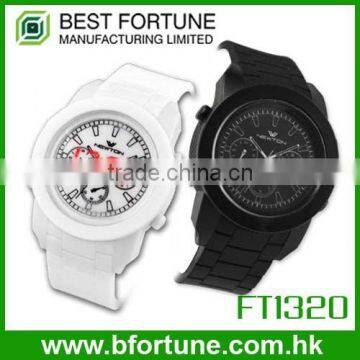 FT1320 Hot sale colorful three hands with digital movement silicone led watch