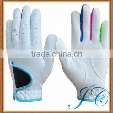 High quality outdoor leather colored golf gloves for kids with custom made