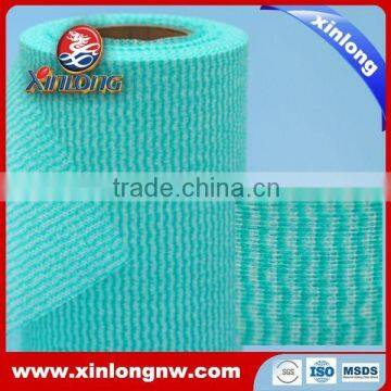 Wavy Line Printed Viscose and Polyester(PET) Nonwoven Fabric Roll for Household Cleaning