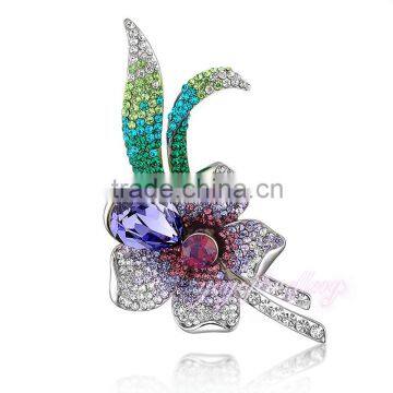 wedding dresses 2015 jewelry flower design white gold plated crystal brooch