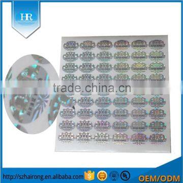 Customized Matte Sliver 3d hologram Security Sticker Laser Printing