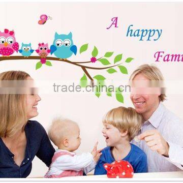 ALFOREVER A happy family the owl on the tree sticker,owl tree decals