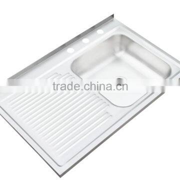 800x500mm Right Bowl Stainless Steel Sink Hot Sale for South America Lay on